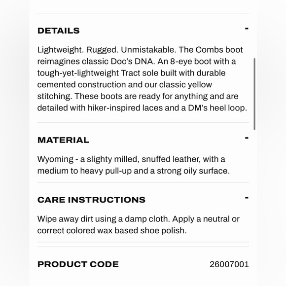 NWT - Dr. Martens Combs Leather Boots - Black - Women’s Size 8 - Picture 6 of 6